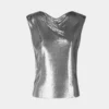 Top i sølvfarvet mini-mesh Top i sølvfarvet mini-mesh