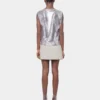 Top i sølvfarvet mini-mesh Top i sølvfarvet mini-mesh