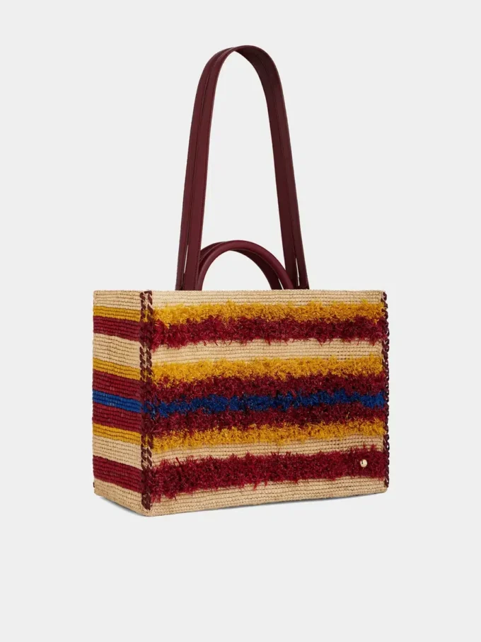 Tote bag i raffia med stropper