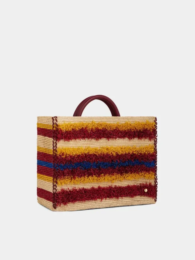 Tote bag i raffia med stropper