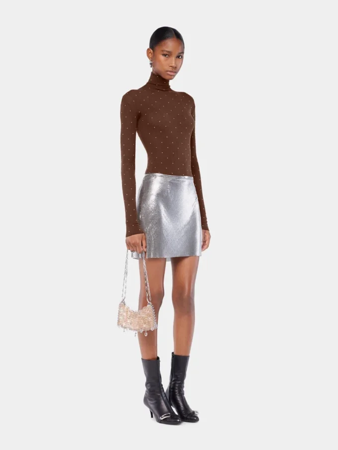 Turtleneck-top i uld, der sidder som et ekstra lag hud